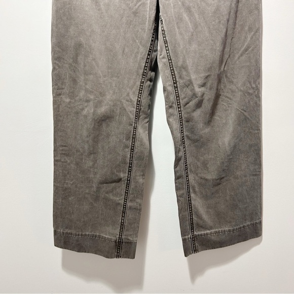 Sundance Wide Leg Cropped Pants Size 4 100% Cotton Charcoal Gray Lagenlook - Picture 5 of 12